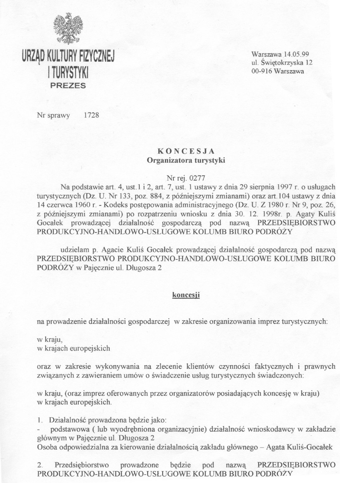 Koncesja str. 1